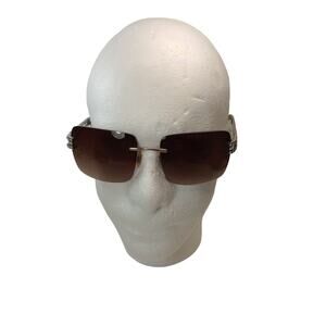 Fossil Women Sunglasses Gem Brown Rhinestone 57 19 128